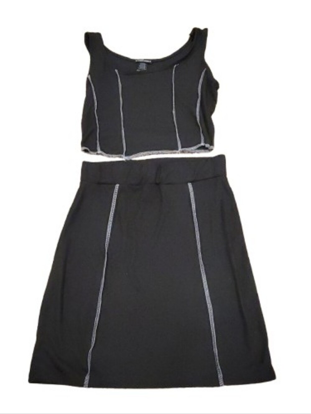 Wearever 2 Piece Tank Top Skirt Outfit Womens Medium Black Sleeveless Athletic